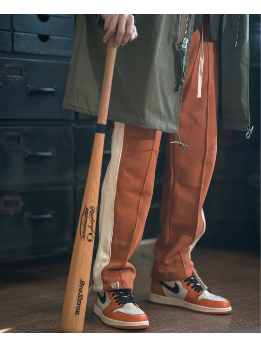 Classic Straight-Leg Striped Logo-Embroidered Cotton-Terry Sweatpants - Orange L - Picture 5 of 7
